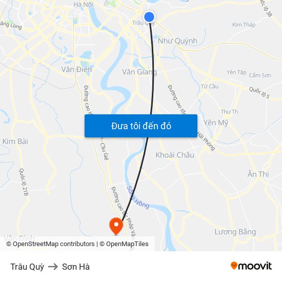 Trâu Quỳ to Sơn Hà map