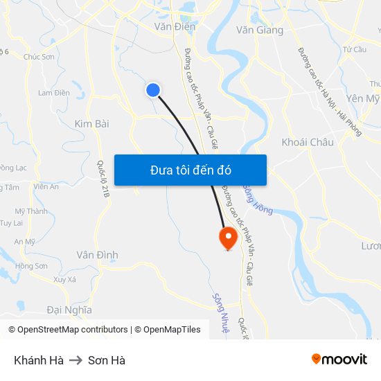 Khánh Hà to Sơn Hà map