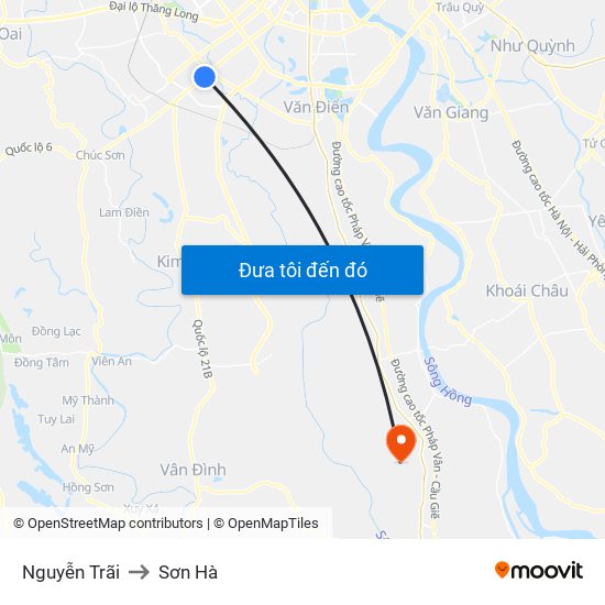 Nguyễn Trãi to Sơn Hà map