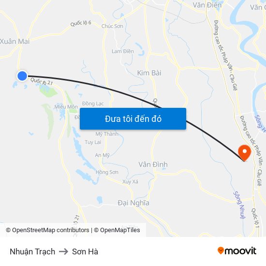 Nhuận Trạch to Sơn Hà map
