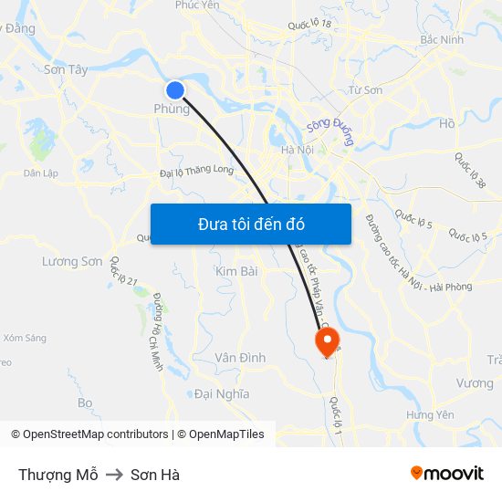 Thượng Mỗ to Sơn Hà map