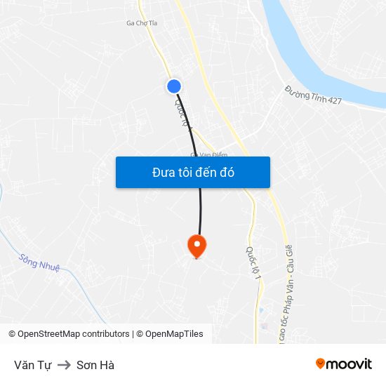 Văn Tự to Sơn Hà map