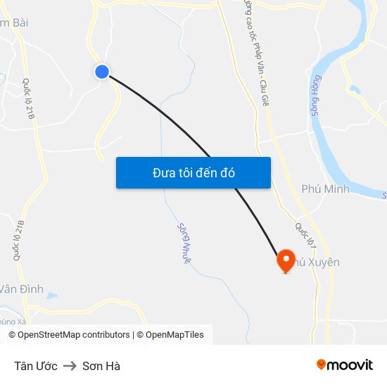 Tân Ước to Sơn Hà map