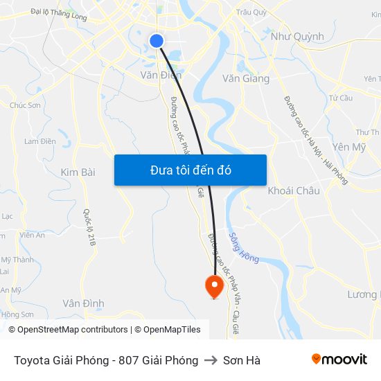 Toyota Giải Phóng - 807 Giải Phóng to Sơn Hà map