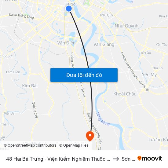 48 Hai Bà Trưng - Viện Kiểm Nghiệm Thuốc Trung Ương to Sơn Hà map