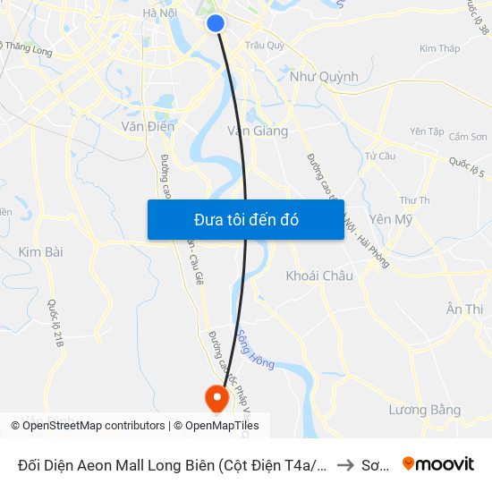 Đối Diện Aeon Mall Long Biên (Cột Điện T4a/2a-B Đường Cổ Linh) to Sơn Hà map