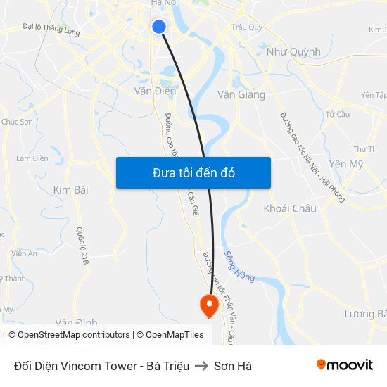 Đối Diện Vincom Tower - Bà Triệu to Sơn Hà map