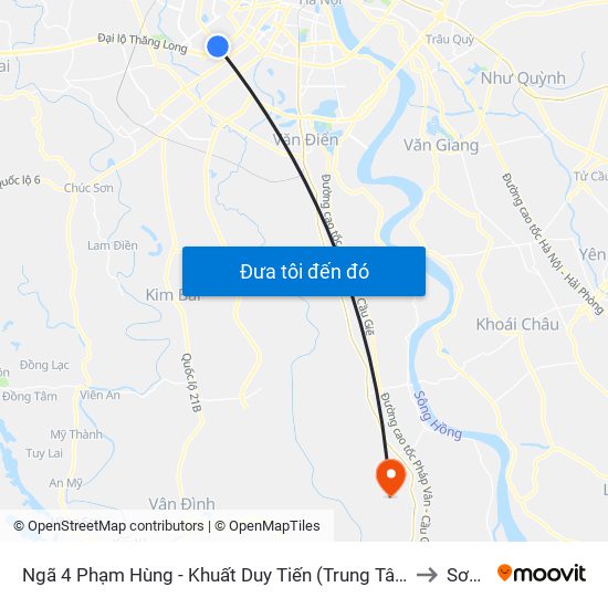 Ngã 4 Phạm Hùng - Khuất Duy Tiến (Trung Tâm Hội Nghị Quốc Gia) to Sơn Hà map