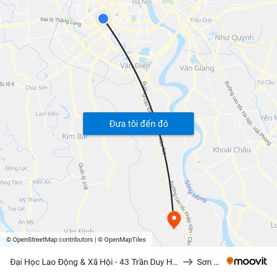 Đại Học Lao Động & Xã Hội - 43 Trần Duy Hưng to Sơn Hà map