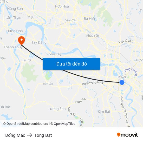 Đống Mác to Tòng Bạt map