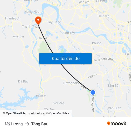 Mỹ Lương to Tòng Bạt map