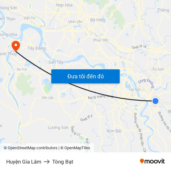 Huyện Gia Lâm to Tòng Bạt map