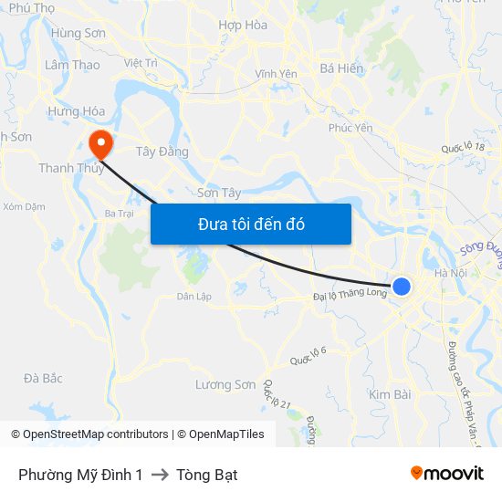 Phường Mỹ Đình 1 to Tòng Bạt map