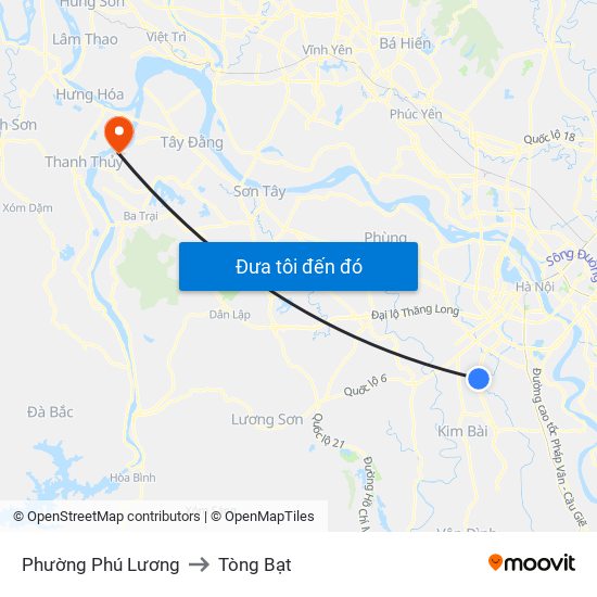 Phường Phú Lương to Tòng Bạt map