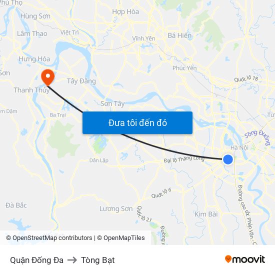 Quận Đống Đa to Tòng Bạt map