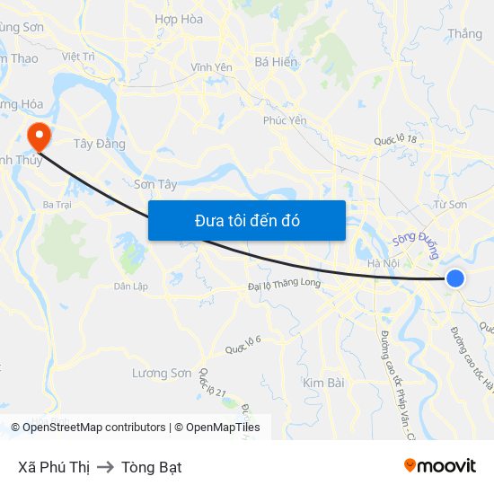 Xã Phú Thị to Tòng Bạt map