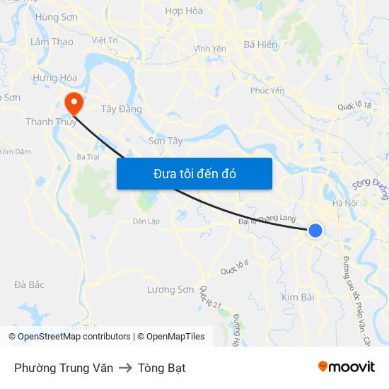 Phường Trung Văn to Tòng Bạt map