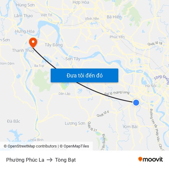 Phường Phúc La to Tòng Bạt map