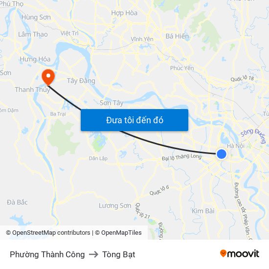 Phường Thành Công to Tòng Bạt map