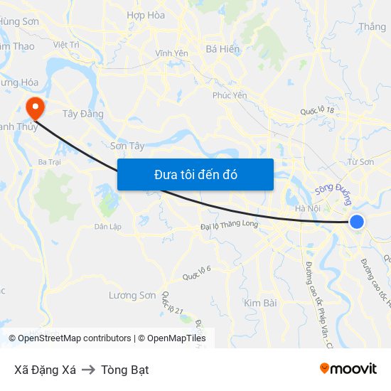 Xã Đặng Xá to Tòng Bạt map