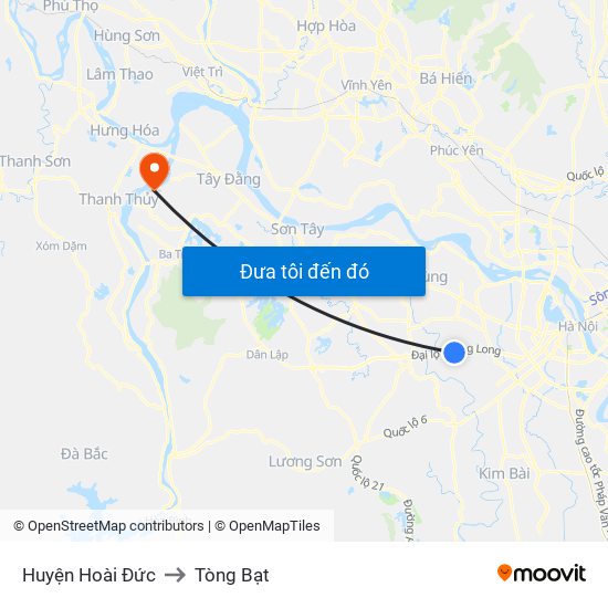 Huyện Hoài Đức to Tòng Bạt map