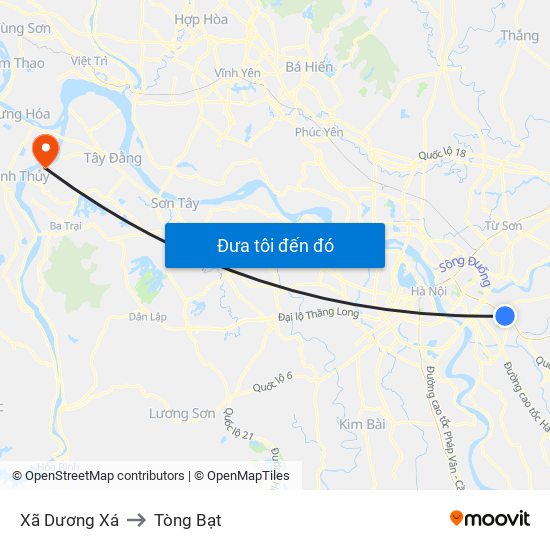 Xã Dương Xá to Tòng Bạt map