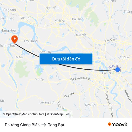 Phường Giang Biên to Tòng Bạt map