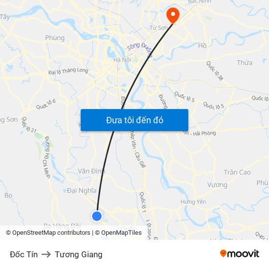 Đốc Tín to Tương Giang map