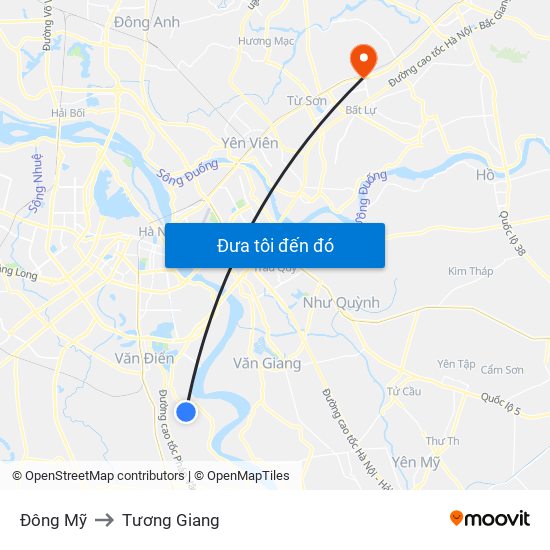 Đông Mỹ to Tương Giang map