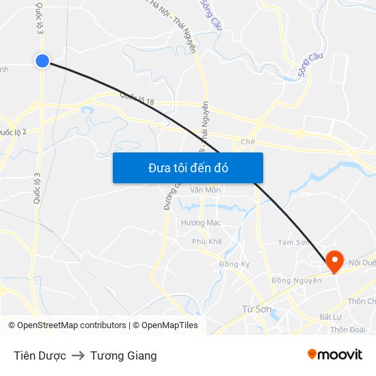 Tiên Dược to Tương Giang map