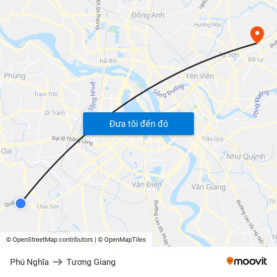 Phú Nghĩa to Tương Giang map