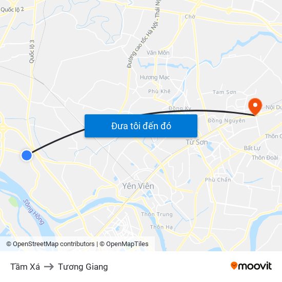 Tầm Xá to Tương Giang map