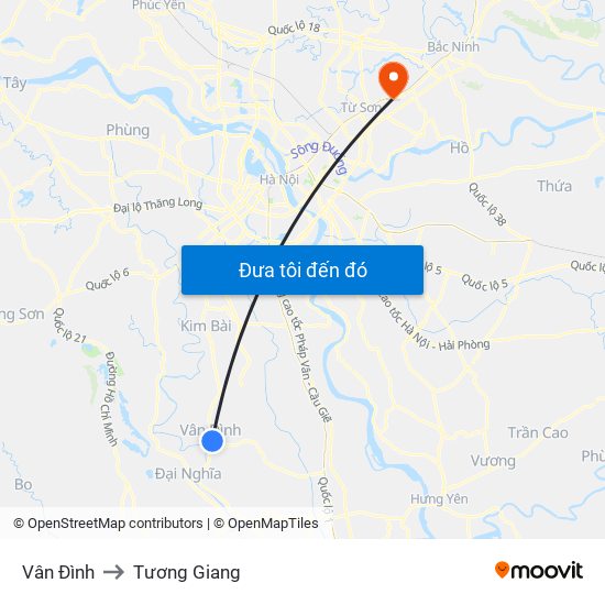 Vân Đình to Tương Giang map