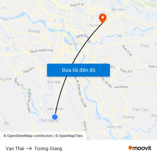 Vạn Thái to Tương Giang map