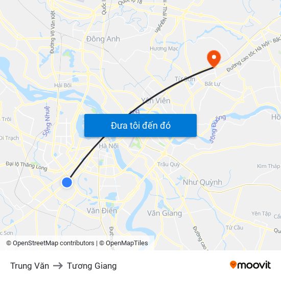 Trung Văn to Tương Giang map