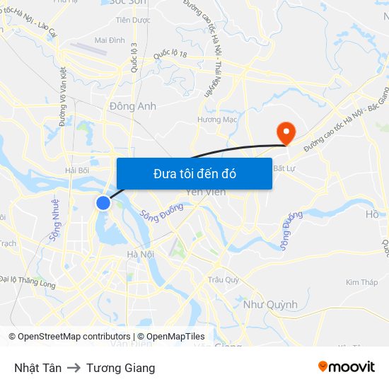 Nhật Tân to Tương Giang map