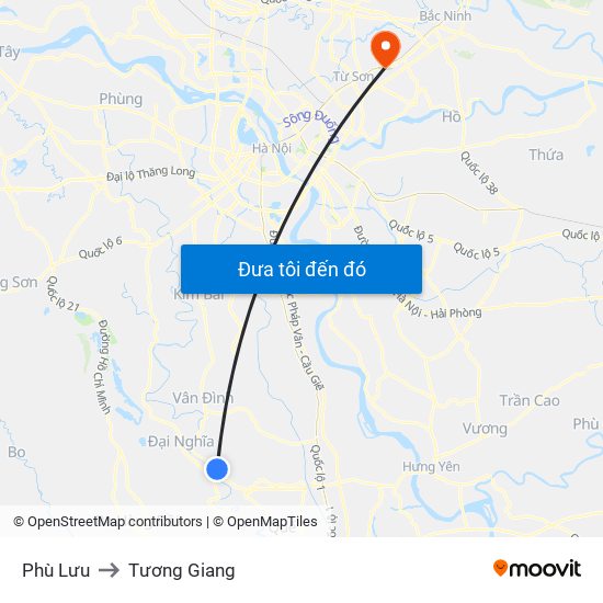 Phù Lưu to Tương Giang map