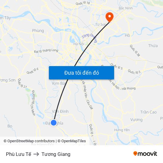 Phù Lưu Tế to Tương Giang map