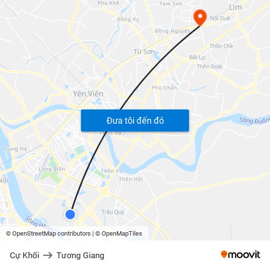 Cự Khối to Tương Giang map