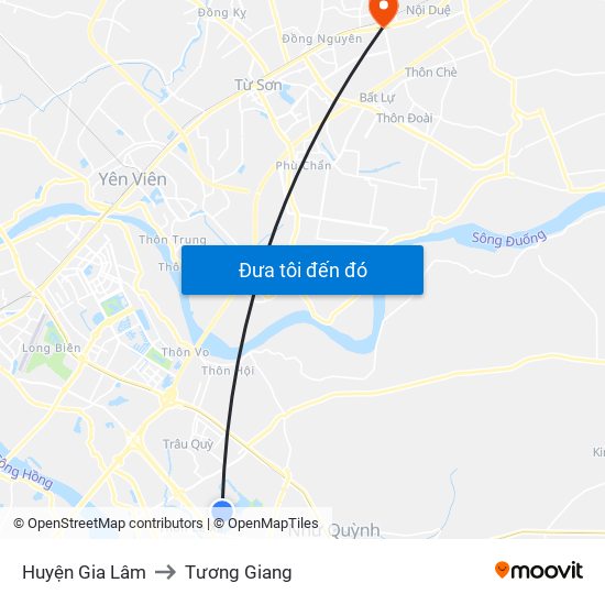 Huyện Gia Lâm to Tương Giang map