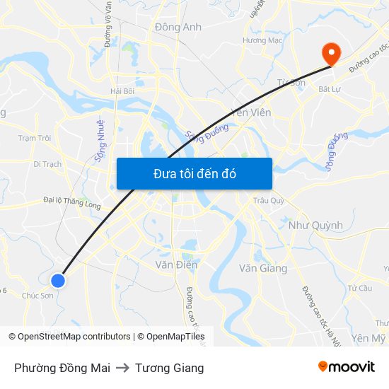 Phường Đồng Mai to Tương Giang map