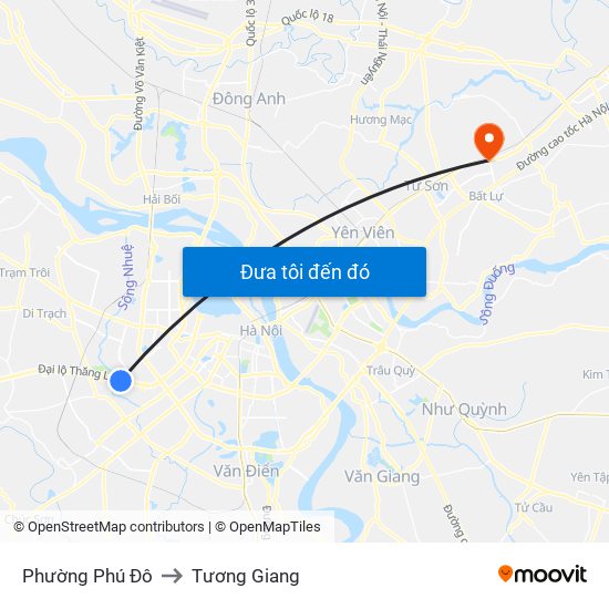 Phường Phú Đô to Tương Giang map
