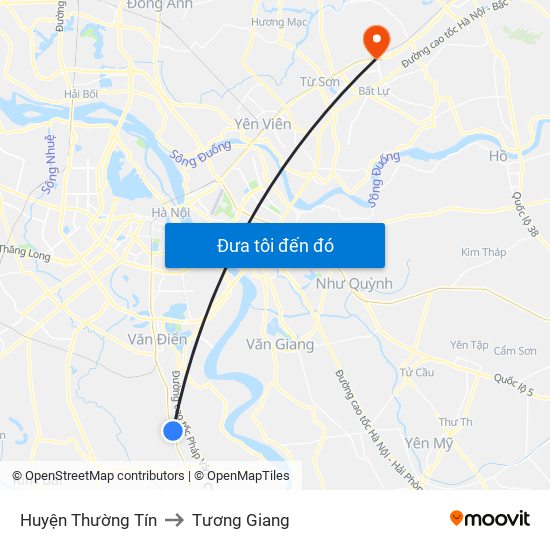 Huyện Thường Tín to Tương Giang map