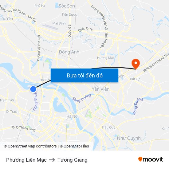 Phường Liên Mạc to Tương Giang map