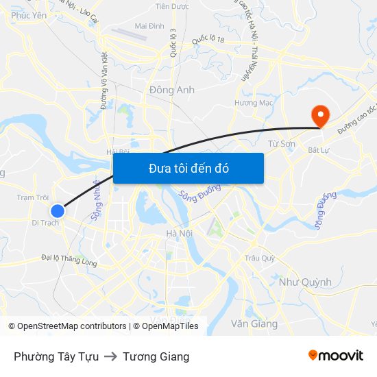 Phường Tây Tựu to Tương Giang map