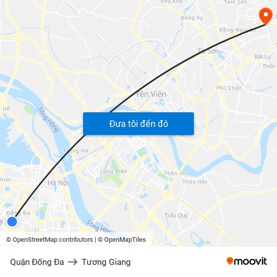 Quận Đống Đa to Tương Giang map