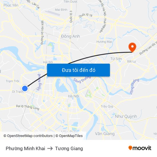 Phường Minh Khai to Tương Giang map