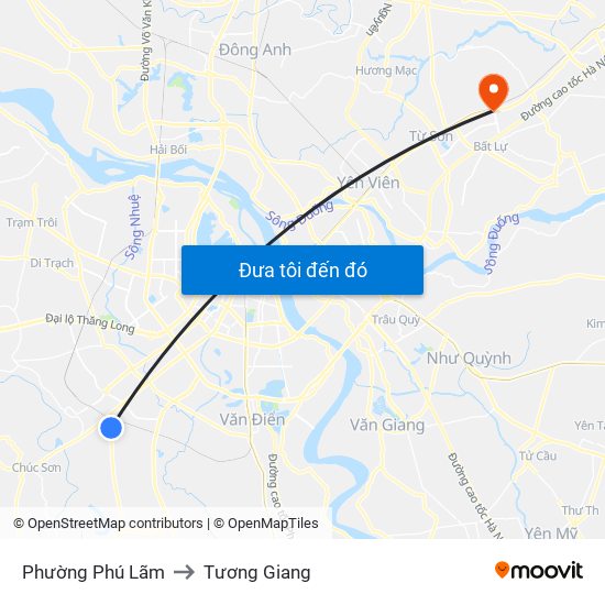 Phường Phú Lãm to Tương Giang map