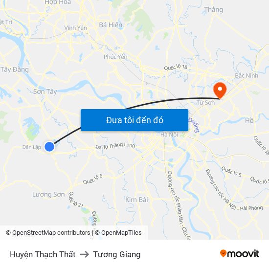 Huyện Thạch Thất to Tương Giang map
