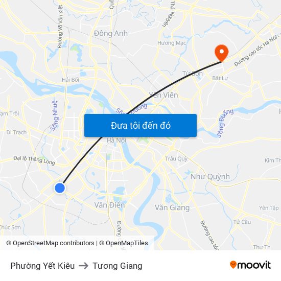 Phường Yết Kiêu to Tương Giang map
